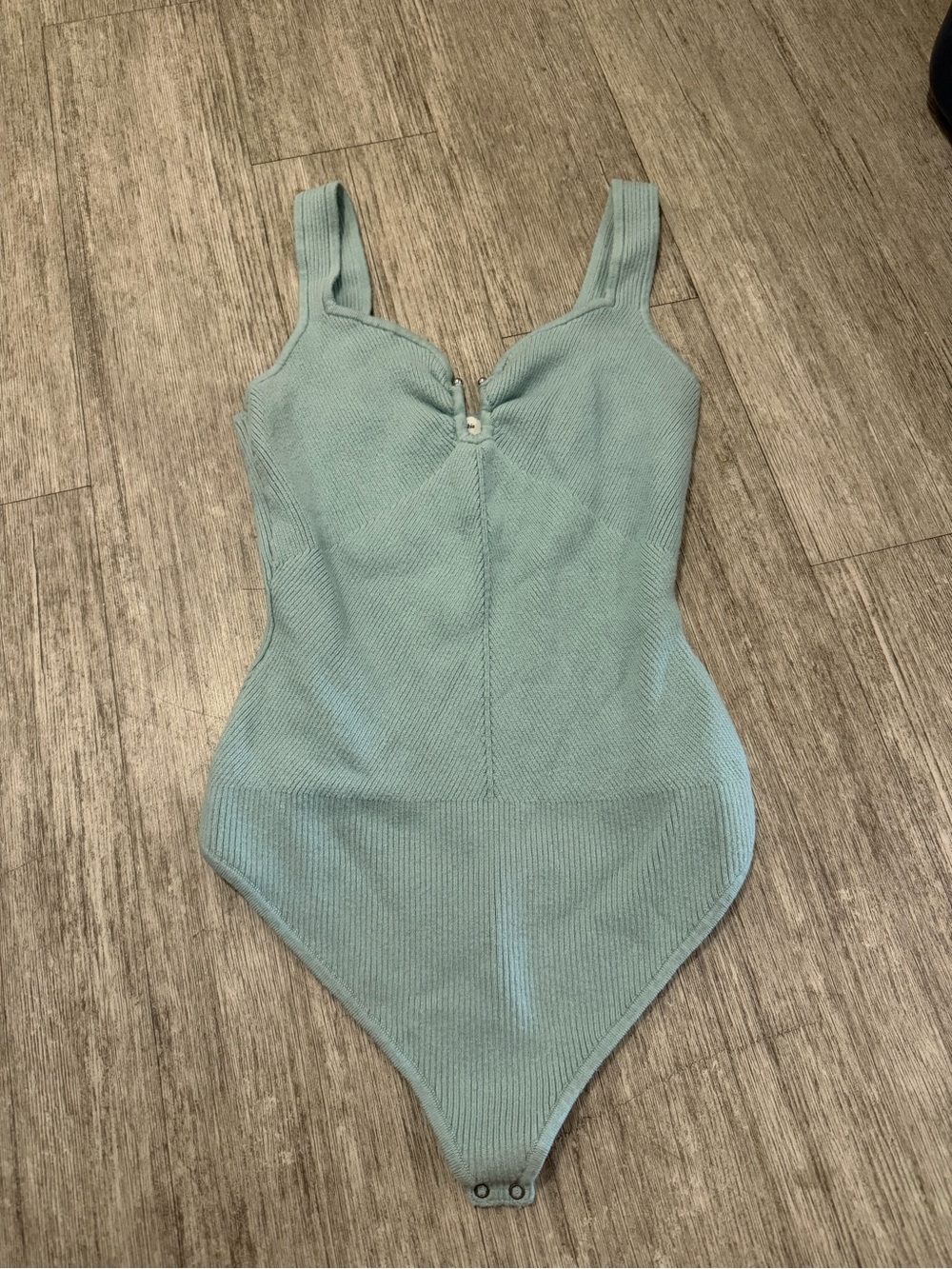 Abercrombie & Fitch Light Teal Knit One-Piece Bodysuit